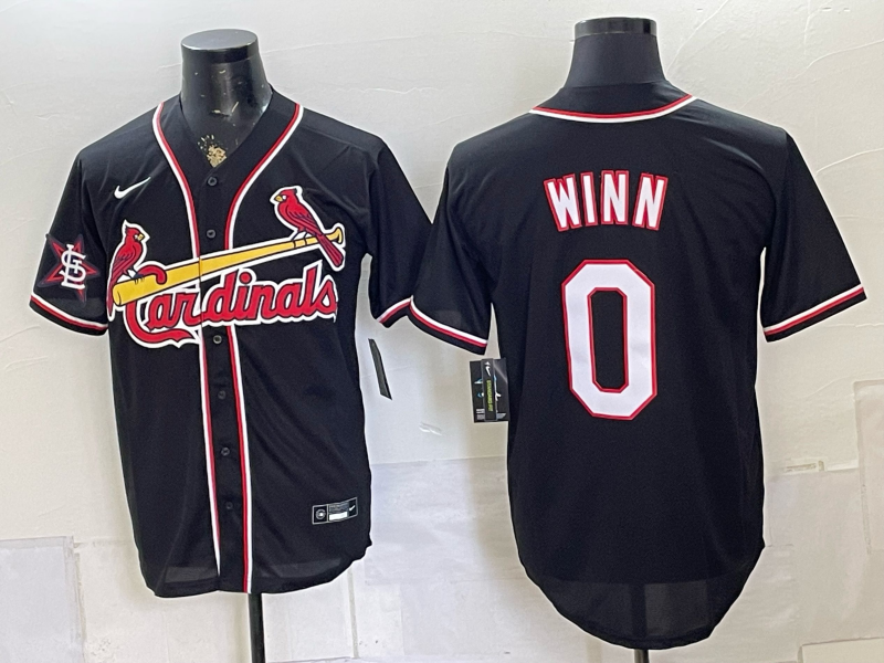 Men 2026 St.Louis Cardinals #0 Winn black Nike MLB Jersey 0728001